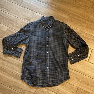 Ralph Lauren Classic Fit Black White Stripe Long Sleeve Button Down Shirt Medium